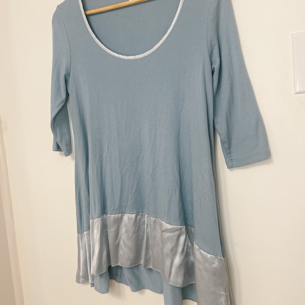 PJ Harlow Satin Trim Swing Top‎ XS Luxe Loungewear Soft Modal Minimalist Chic